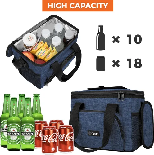 Miniatura 2 de OPUX Bolsa térmica suave, térmica y plegable con aislamiento térmico para hombres, trabajo, campamento, playa, viajes, portátil, suave, a prueba