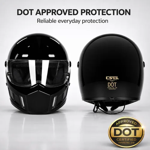 Miniatura 4 de CRG - Casco de motocross de cara completa para motocicleta de calle, de fibra de vidrio, certificado por DOT, casco de tamaño extra grande Negro