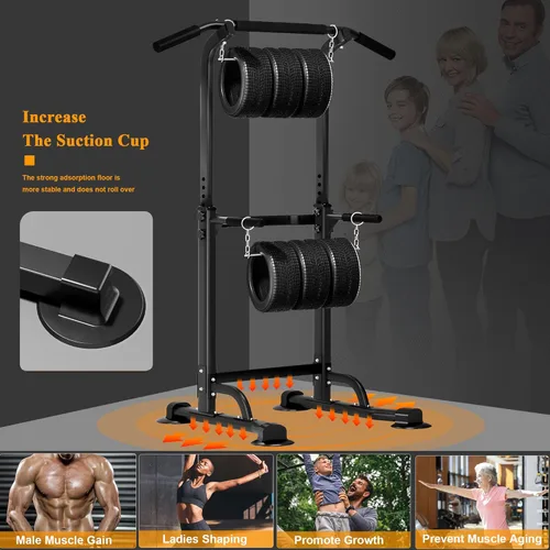 Miniatura 6 de DlandHome Power Tower Pull Up Dip Station Multi-Function Fitness Equipment for Strength Training Adjustable Height Dip Stand for Home Gym
