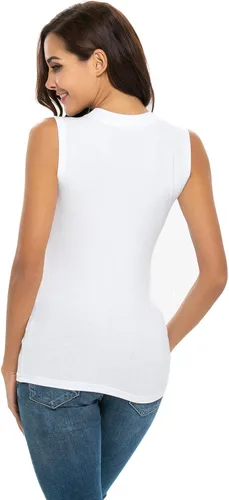 Miniatura 5 de Nasperee Camiseta sin mangas con cuello redondo para mujer, ajustada, para yogaentrenamiento