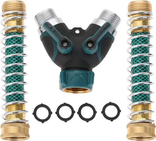 Miniatura 8 de Divisor de manguera de jardín, conector de manguera de 2 vías, divisor de manguera resistente en Y, divisor de grifo con conector de 3/4 pulgadas