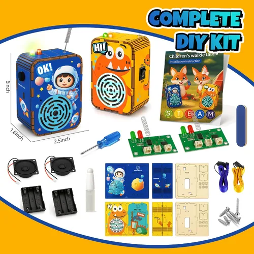 Miniatura 8 de Juguetes STEM para niños de 5 a 12 años, kit de construcción de Walkie Talkie DIY para jugar al aire libre, kits de ciencia para niños de 8 a 10 8 a