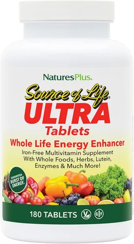 NaturesPlus Ultra Source of Life Multivitamínico sin hierro - 180 tabletas - Apoya la salud inmunológica, la energía y el bienestar general - con