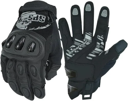 Seibertron SPS Series - Guantes para motocicleta con pantalla táctil, para motocross, BMX, ATV, MTB, ciclismo, completo o medio dedo, para adultos y