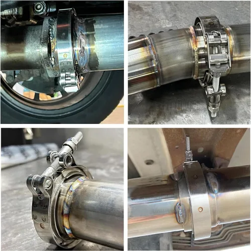 Miniatura 7 de Abrazadera de banda en V de 2,0 pulgadas con brida macho hembra de acero inoxidable 2 piezas abrazadera de escape tubo de escape brida kit