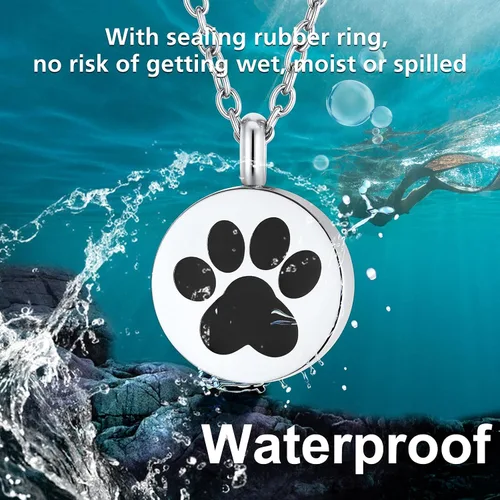 Miniatura 91 de FindChic Collares personalizados con urna para cenizas, barra vertical, gato, luna, reloj de arena, garra de perro, acero inoxidable, chapado en oro