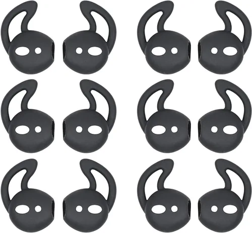 JNSA 6 pares de almohadillas de silicona para auriculares compatibles con Air Pods 1 y 2, puntas deportivas antideslizantes de silicona suave, con