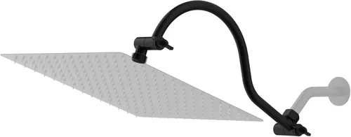 Miniatura 9 de Brazo de extensión de cabezal de ducha curvado ajustable de latón macizo de 16 pulgadas, extensor de brazo de ducha flexible de altura y ángulo