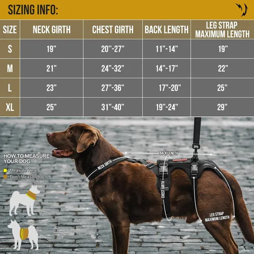 Miniatura 2 de OneTigris Arnés de soporte para perros para patas traseras, arnés de elevación para perros grandes, patas traseras, soporte de cadera para perros