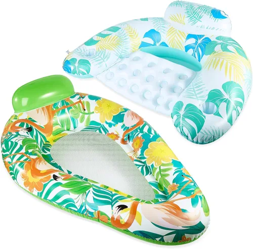 Paquete de 2 flotadores inflables de piscina para adultos, sillas flotantes para fiesta, verano, agua, playa, lago, diversión flotante, piscina,
