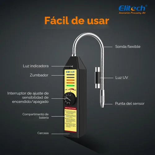 Miniatura 4 de Elitech Detector de fugas de Freón y gases halógenos, refrigerante, detector de fugas de gas HVAC, AC Sniffer R22 R410A R134A 1234YF, WJL-6000S