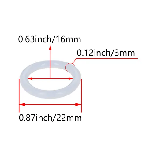 Miniatura 4 de Othmro 10 anillos de sellado de silicona planos blancos, 0.630 x 0.866 x 0.118 in (IDxODxTHK) junta tórica redonda para grifo, ducha, arandelas
