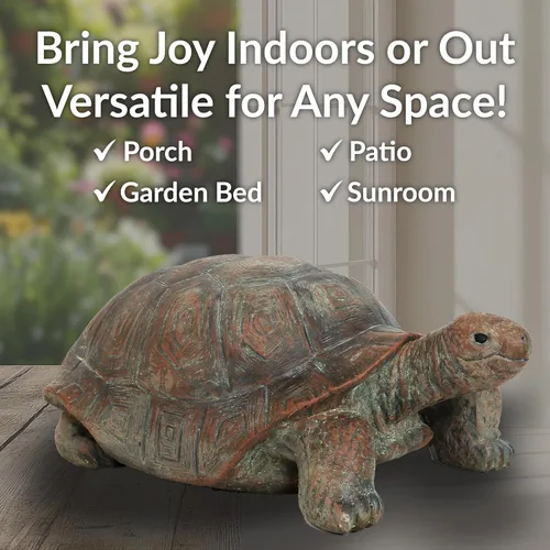Miniatura 2 de Sunnydaze - Estatua de tortuga de Tanya the Garden – Decoración de jardín de tortuga para patio, césped, decoración de patio, 20 x 12 pulgadas