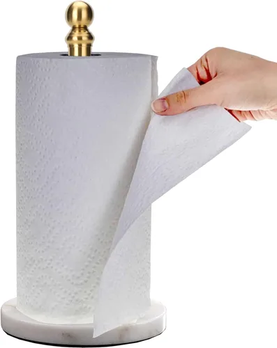 Miniatura 9 de Exilon Soporte para toallas de papel para encimera con base de mármol pesado, soporte de rollo de papel de pie para cocina y baño, con base pesada
