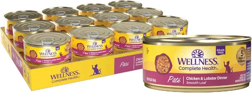 Miniatura 17 de Wellness Complete Health Paté Alimento Húmedo para Gatos Adultos, Natural, Rico en Proteínas, Sin Granos, 3 Onzas, Paquete de 24, (Pollo)