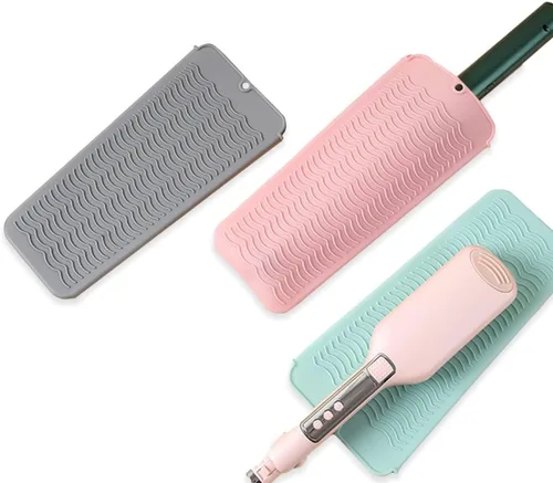 Miniatura 7 de 2 bolsas profesionales de silicona resistente al calor para rizador, plancha plana y otras herramientas calientes, alfombrilla de viaje portátil