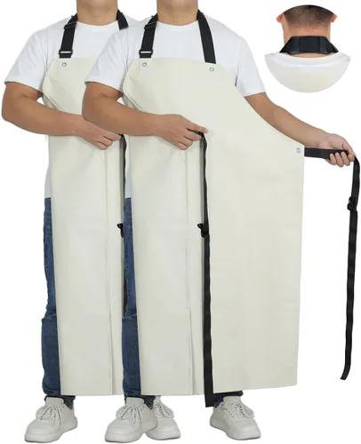 Miniatura 11 de Delantal de Goma Gruesa, Delantal Impermeable de Carnicero Resistente a Productos Químicos Ajustable Delantal de Trabajo