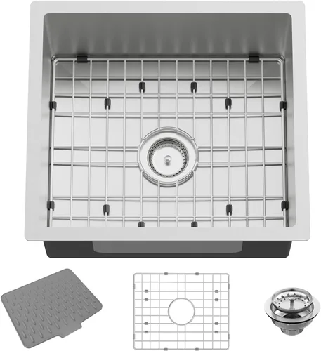 Miniatura 14 de Fregadero de cocina y bar negro de 12 x 16 pulgadas, pequeño tazón de acero inoxidable para montaje inferior, fregadero de cocina y bar, elección