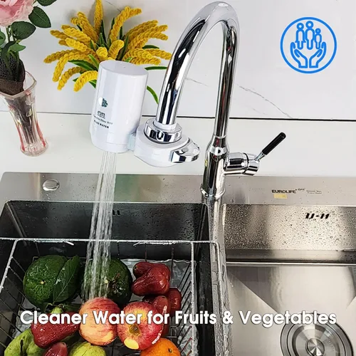 Miniatura 6 de Sistema de filtración de agua de montaje en grifo, purificador de agua sin BPA para fregadero, el filtro reemplaza 400 galones de agua, dura seis
