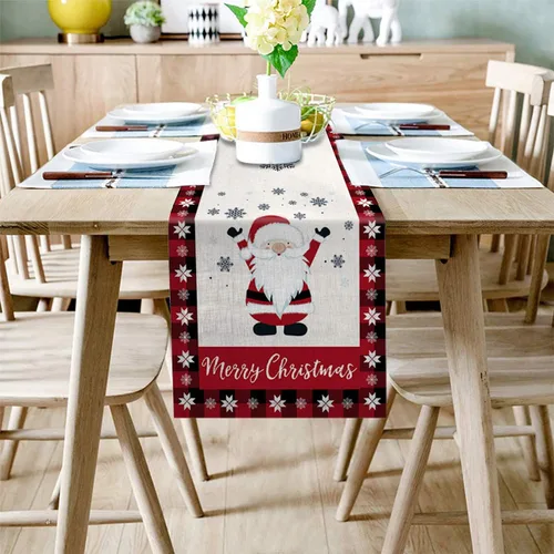 Miniatura 2 de Libaoge Camino de mesa de gnomo navideño de arpillera para decoración del hogar, manualidades para cenas familiares, fiestas, Acción de Gracias