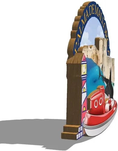 Miniatura 2 de Imán de madera para nevera, diseño de Palma de Mallorca de España, monumentos 3D, recuerdos coleccionables, decoración hecha a mano -90