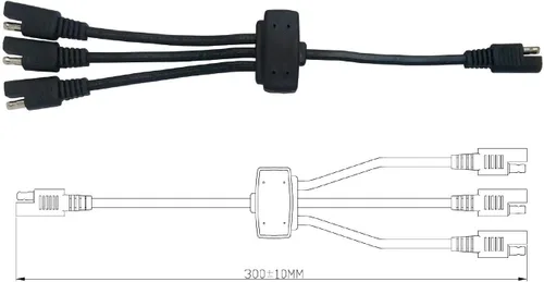 Miniatura 7 de Sunway Solar Panel Combiner 3 a 1 Cable de extensión con adaptadores SAE Conector para ampliar el cargador de batería solar y el mantenedor a una
