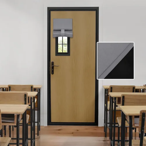 Miniatura 58 de HOMEIDEAS Cortinas 100% Opacas para Luces Laterales de Puerta Principal, Cubierta de Ventana de Puerta de Aula, Persianas de Privacidad