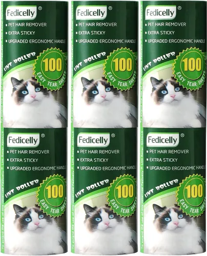 Miniatura 8 de Fedicelly Rodillos extra pegajosos para eliminar pelusas de mascotas, para lavandería, ropa, muebles, alfombras, total de 400 hojas, recambios