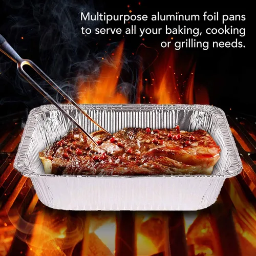 Miniatura 4 de Stock Your Home Sartenes de aluminio de 9 x 13 (paquete de 20) – Bandeja de papel de aluminio desechable y reciclable – Sartenes profundas de mesa