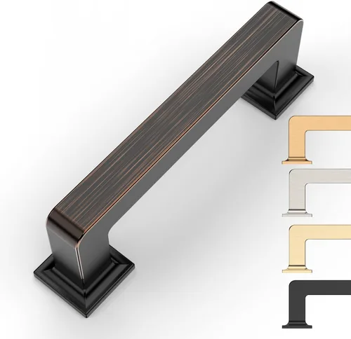 Miniatura 46 de 9BUILD Paquete de 6 pomos de latón cepillado de 1.2 pulgadas para gabinetes, pomos dorados para cajones, perillas cuadradas para gabinetes