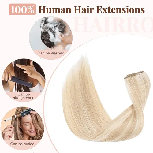 Miniatura 6 de Extensiones de cabello con clip, cabello humano Remy, extensiones de cabello largo lacio de una pieza con 5 clips, con gancho para colgar