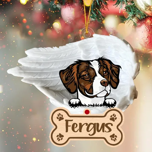 Miniatura 64 de Adorno de perro afgano de 1 ángel, adorno acrílico 2D personalizado conmemorativo para perros, regalo por pérdida de mascotas, regalo