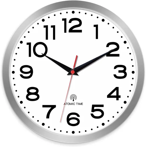 Miniatura 14 de Roymnie Atomic - Reloj de pared de 10 pulgadas, moderno, funciona con pilas, clásico, analógico, decorativo, para cocina, sala de estar, oficina