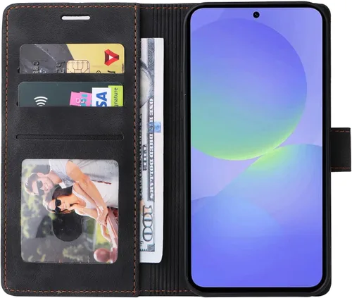 Miniatura 2 de Compatible con Redmi A1 4G / A2 4G Flip Kickstand (piel sintética), cierre magnético, ranura para tarjetas, estilo cartera, funda protectora