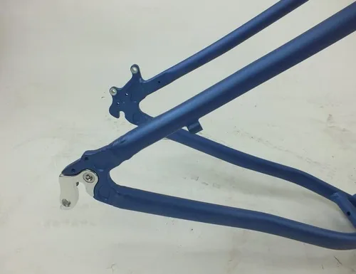 Miniatura 7 de Gravity Horquilla de marco de bicicleta gruesa para ruedas de 26 pulgadas con tija de sillín y abrazadera de tija de sillín para auriculares. Azul