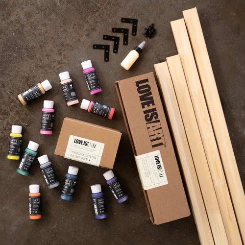 Miniatura 4 de Love is Art Kit de pintura para parejas, experiencia única de cita nocturna e idea romántica de aniversario, actividad creativa para parejas