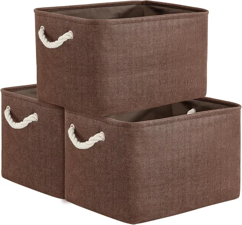 Miniatura 30 de TheWarmHome Contenedores de almacenamiento para estantes, tamaño mediano, 3 unidades, 13.8 pulgadas de largo x 9.8 pulgadas de ancho x 6.7 pulgadas