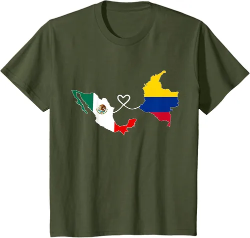 Miniatura 13 de Camiseta Half Colombian Half Mexican Flag Map DNA Mexico Colombia