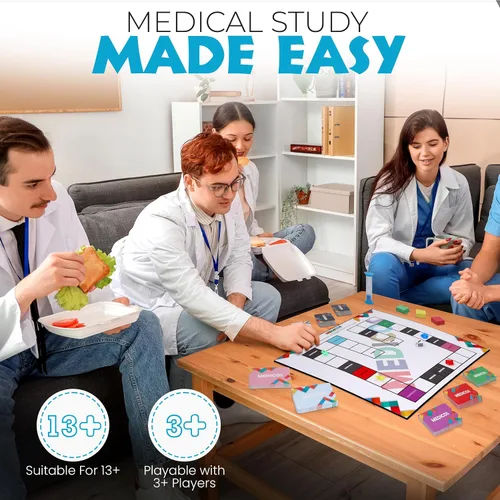 Miniatura 6 de Medicos Juego de mesa médico para adultos y estudiantes Juego de aprendizaje de anatomía de trivia de atención médica Médico, enfermera, escuela