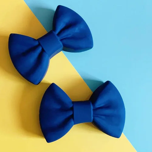 Miniatura 2 de Clip aislante de calor de silicona con pajarita, mini guante para horno, soporte para ollas de protección de dedos, guantes de cocina de cocina, Azul