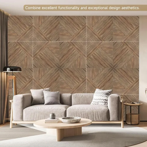 Miniatura 4 de Paneles acústicos de pared, paquete de 6 unidades de tamaño total de 72 x 48 pulgadas, paneles acústicos decorativos autoadhesivos para pared