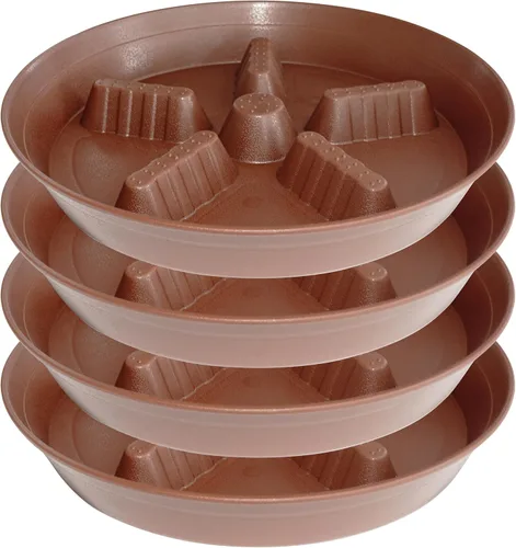Miniatura 17 de Paquete de 4 platillos para plantas de 8 pulgadas, 10, 12, 14, 17 pulgadas, soporte para plantas de plástico para interiores y exteriores, bandejas