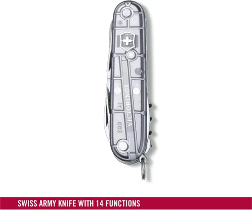 Miniatura 2 de Victorinox Climber Swiss Army Cuchillo de bolsillo de 14 funciones fabricado en Suiza con 2 cuchillas, sacacorchos y destornillador - Silver Tech