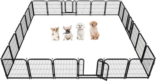 Miniatura 11 de Corralito de metal para perros, 40 pulgadas de altura, 32 paneles, valla grande para perros grandes, medianos y pequeños, para interiores