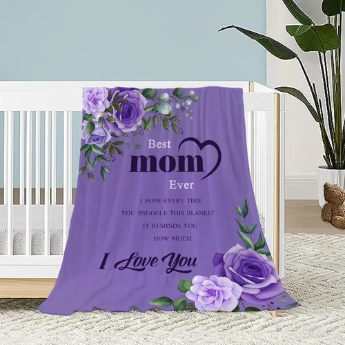 Miniatura 21 de Manta de regalo para el día de la madre, de hija, hijo, cumpleaños, San Valentín, para mamá, abuela, mujeres, Love You Best Mom Ever, suave, sofá