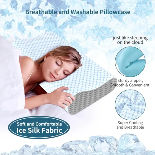 Miniatura 4 de Almohada cervical para el cuello para aliviar el dolor, almohadas de espuma viscoelástica de contorno para dormir, almohada ergonómica, almohada