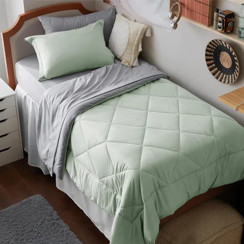 Miniatura 39 de Bedsure Juego de edredón tamaño King – Ropa de cama reversible de 7 piezas verde bosque, juego de cama tamaño King para todas las estaciones, cama