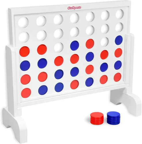 GoSports Juego 4 en fila gigante con funda transportadora – 2 pies de ancho – fabricado en madera