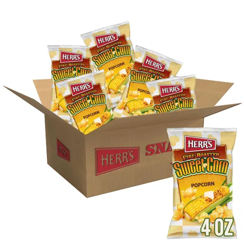 Miniatura 12 de Herr's Palomitas de maíz, sabor a maíz dulce tostado al fuego, 0.875 onzas (paquete de 24 bolsas) - Palomitas de maíz con sabor a maíz dulce