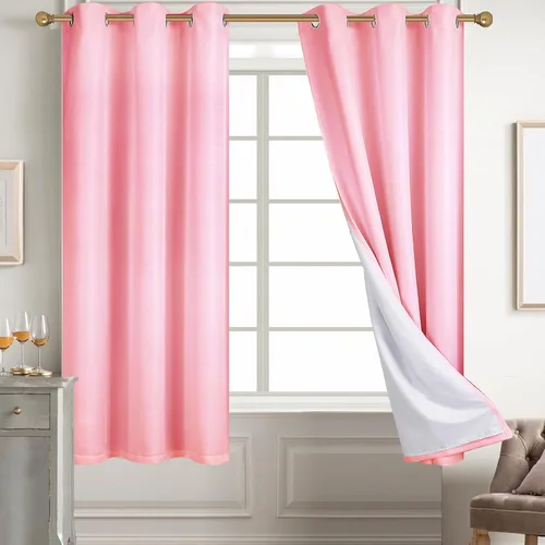 Miniatura 103 de Diraysid Cortinas 100% opacas de lino beige para dormitorio, con ojales, aislamiento térmico, cortinas de oscurecimiento de habitación